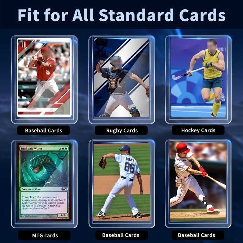 PJU 1000 Hard Plastic Card Sleeves, Premium Plastic Baseball Card Sleeves, 3" x 4" Trading Cards Holder, Sports Baseball Football Game Cards Protectors (500 Hard Sleeve + 500 Soft Sleeve) - Image 5